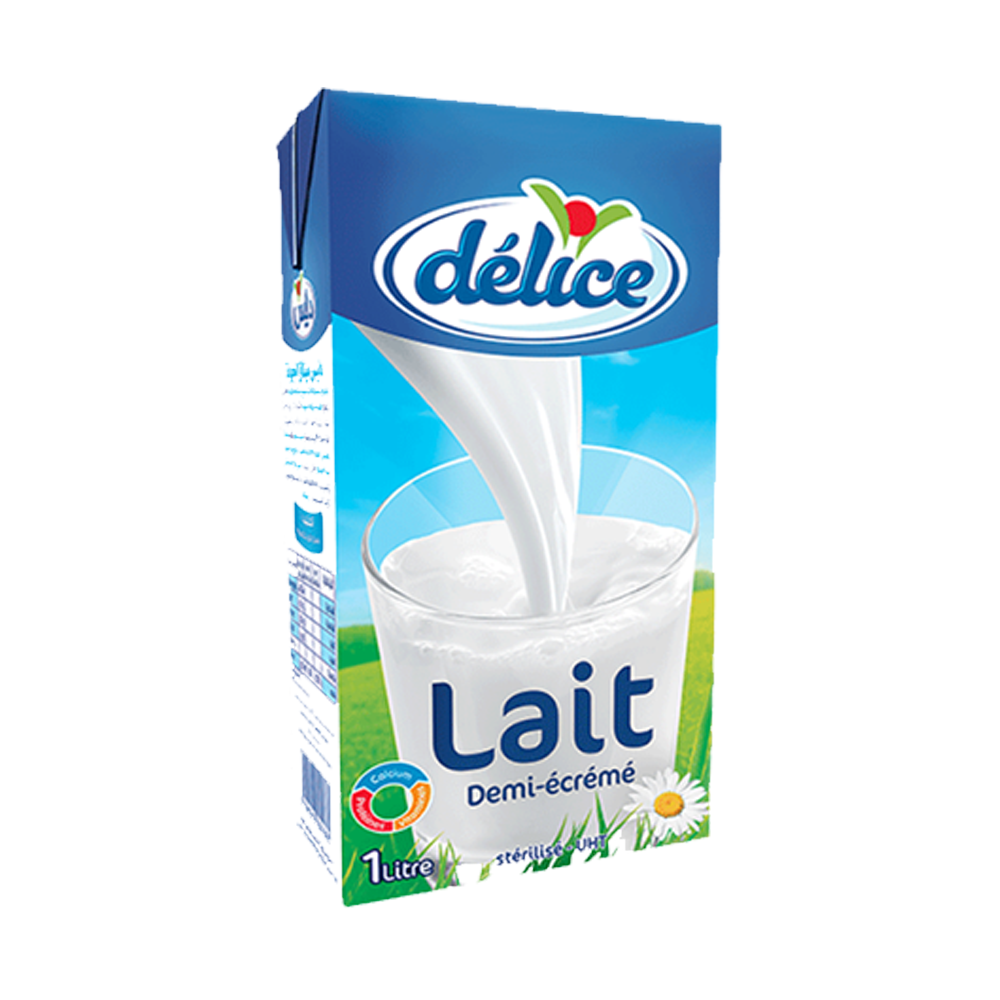 Lait UHT demi écrémé Délice 1L