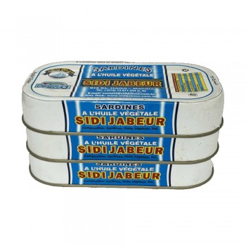 Lot de 3 Sardine a l'huile végétale Sidi jabeur 125gr