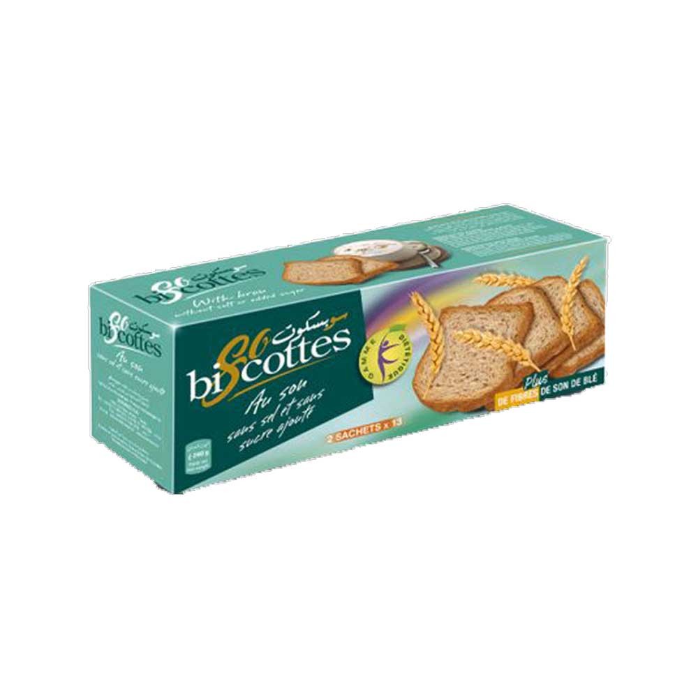 Biscottes au son sans sel sans sucre Sobiscotte 240 Gr