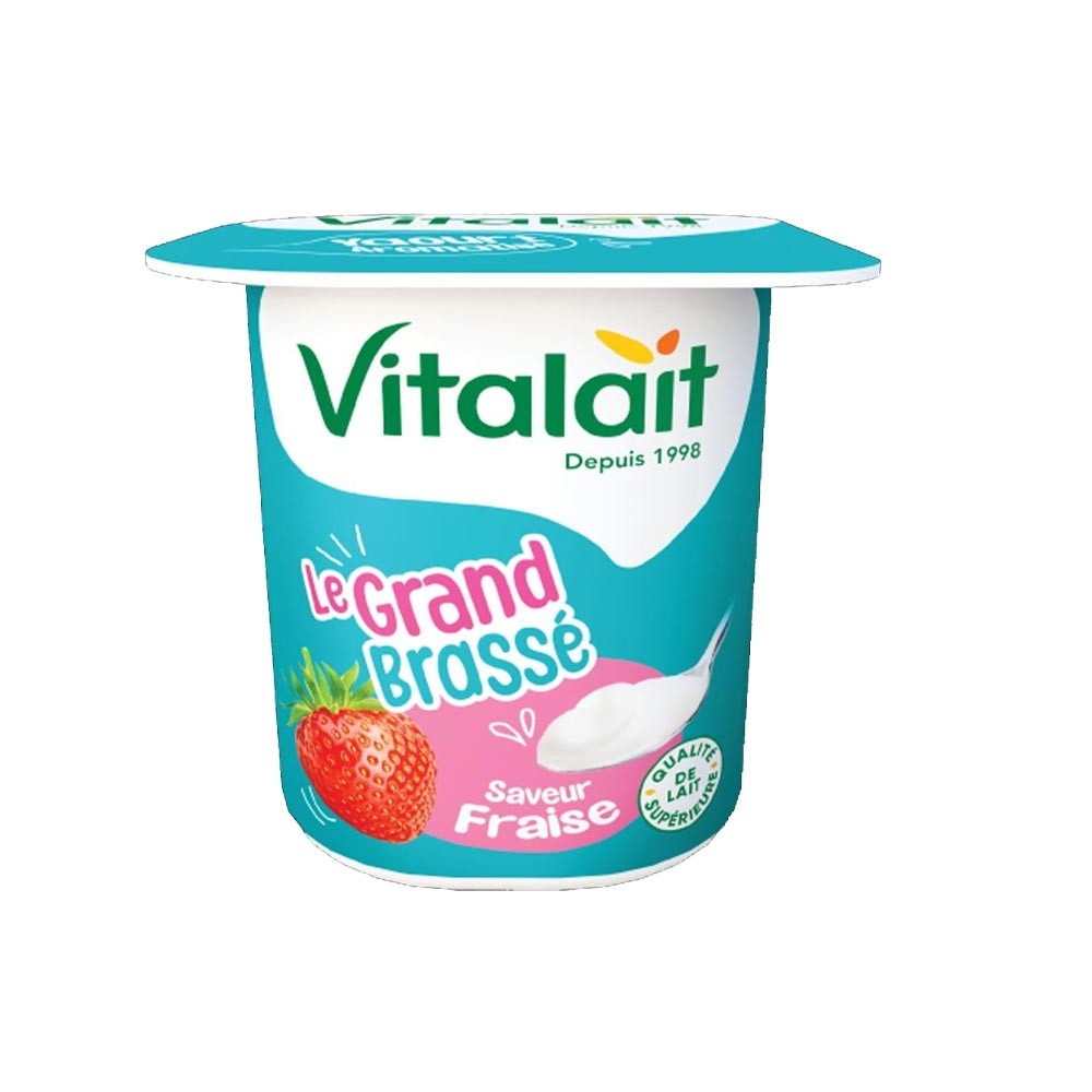 Yaourt Le Grand brassé Fraise Vitalait 100gr