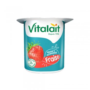 Yaourt aromatisé fraise Vitalait 100gr