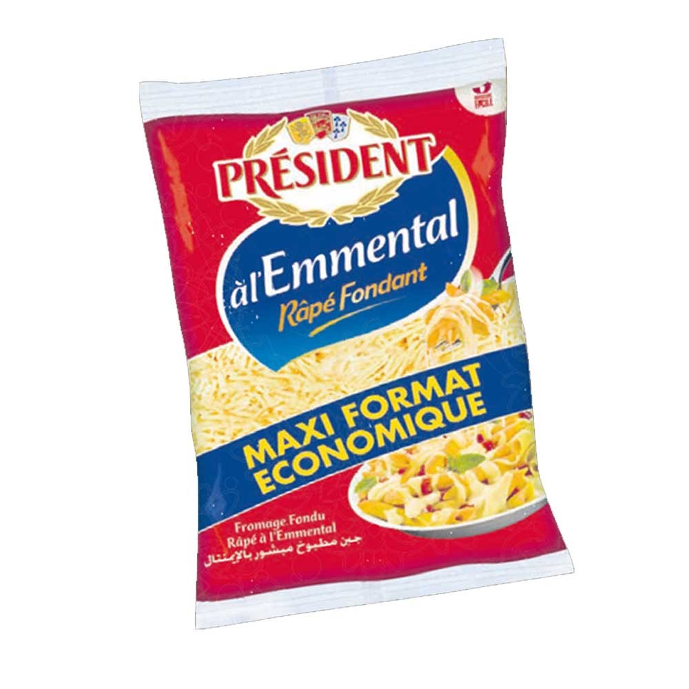 Fromage Fondu Râpé à l'Emmental Maxi Président 1 Kg