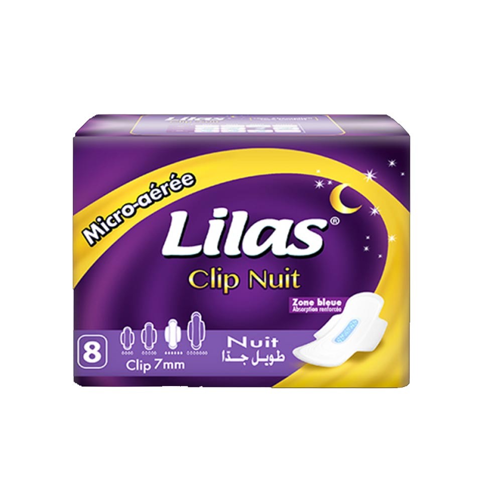 Serviettes hygiéniques Micro-aérée Lilas 8 Pièces