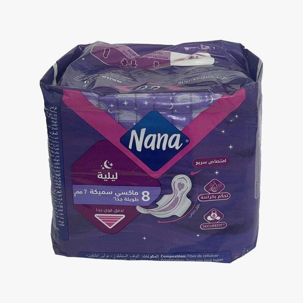 Serviettes hygiéniques extra nuit Nana 8 pièces