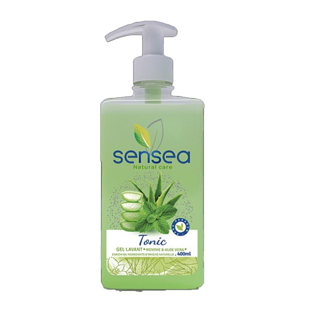 Gel lavant mains menthe et aloé vera Sensea 400ml