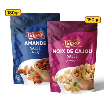 Pack d'Amande salée 180g & Noix de cajou 150g