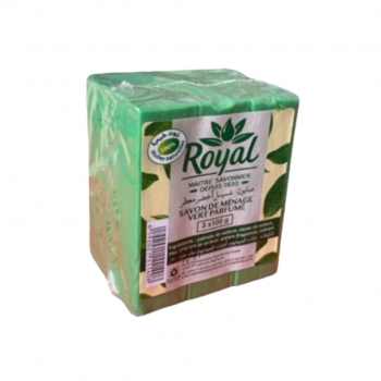 Lot de 3 Savon de ménage vert parfumé Royal 100Gr